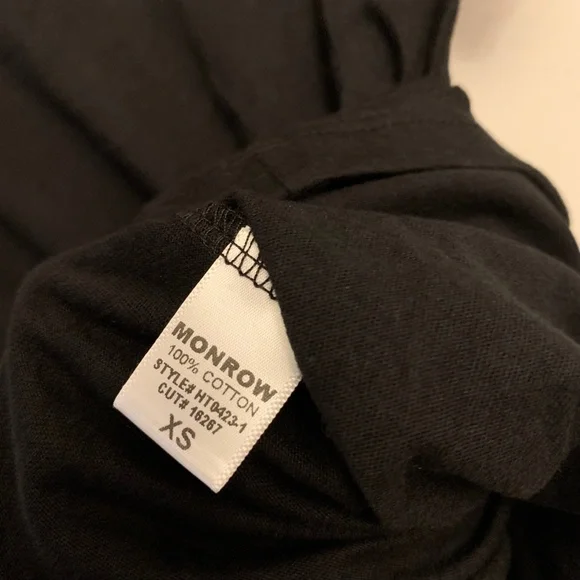 Monrow Black Zip Up Corset Tee Size XS - Picture 3 of 4